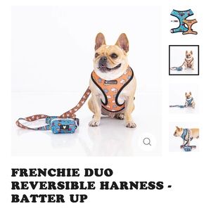 🐶 ⚾️ NWT Frenchie brand Batter Up reversible harness (medium)